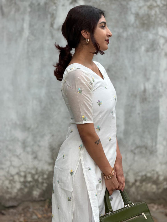 Ivory Meadow Embroidered Kurta