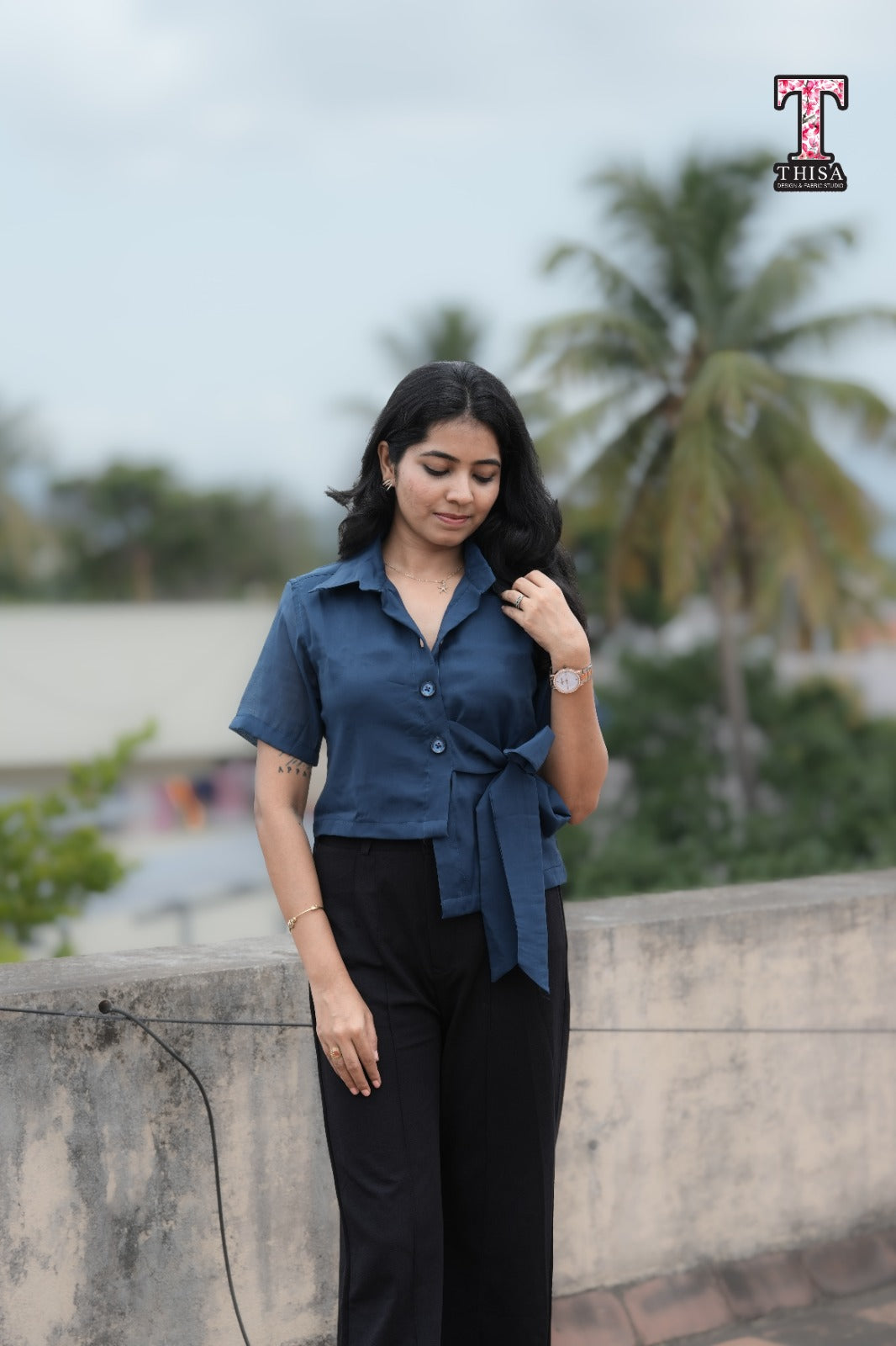 MIRA - Midnight Blue Top