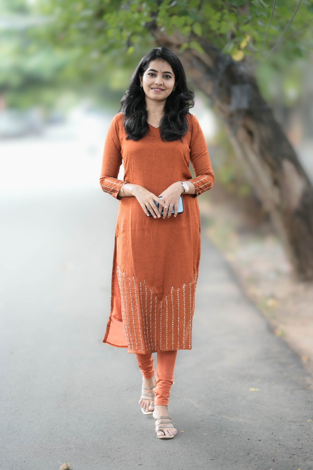 Zara - Rust orange kurta