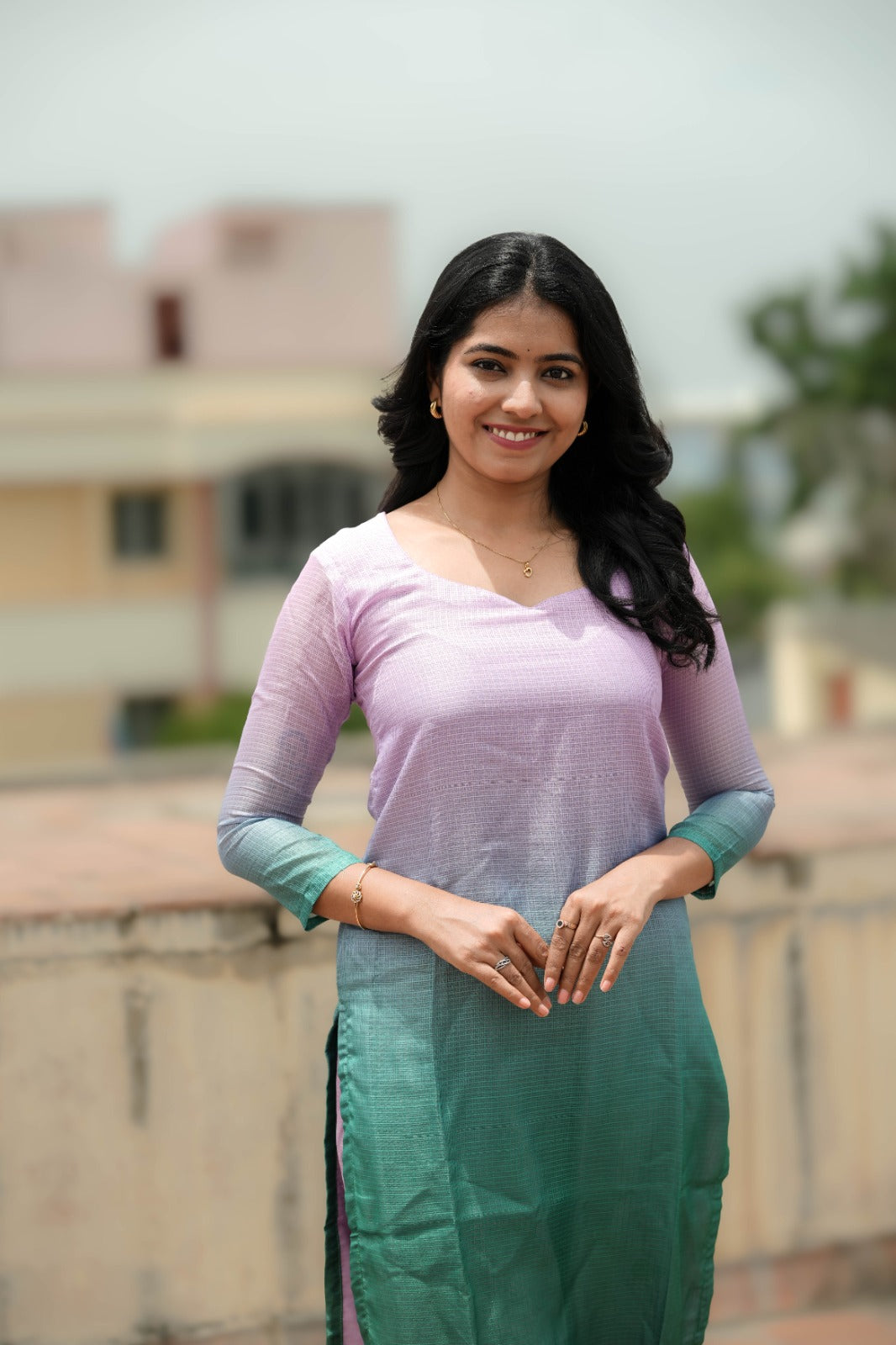 Meher Aqua Mist Kota Kurta