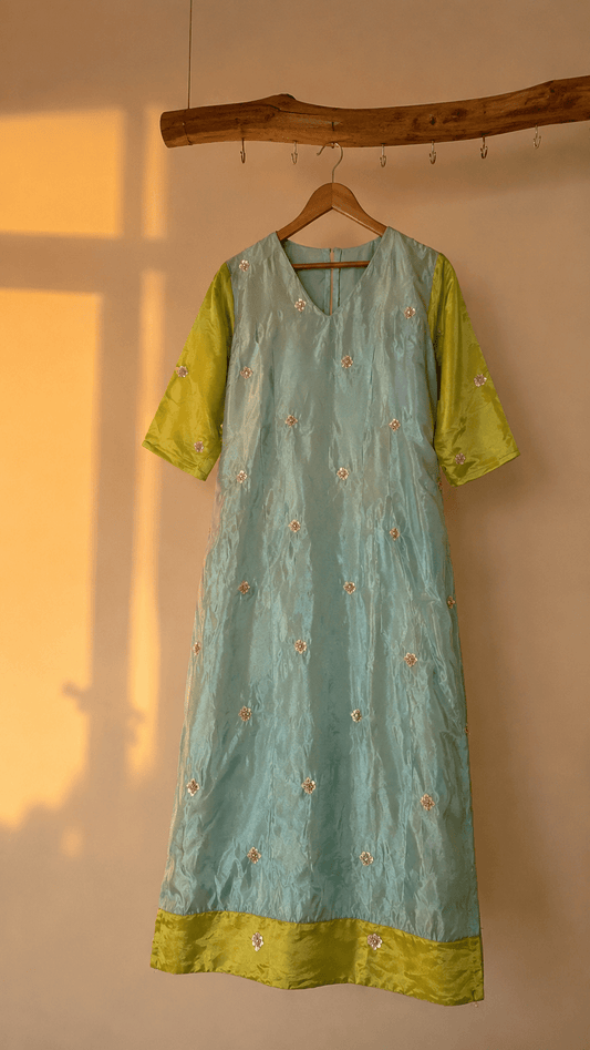 Mira Aqua Bloom Kurta - THISA