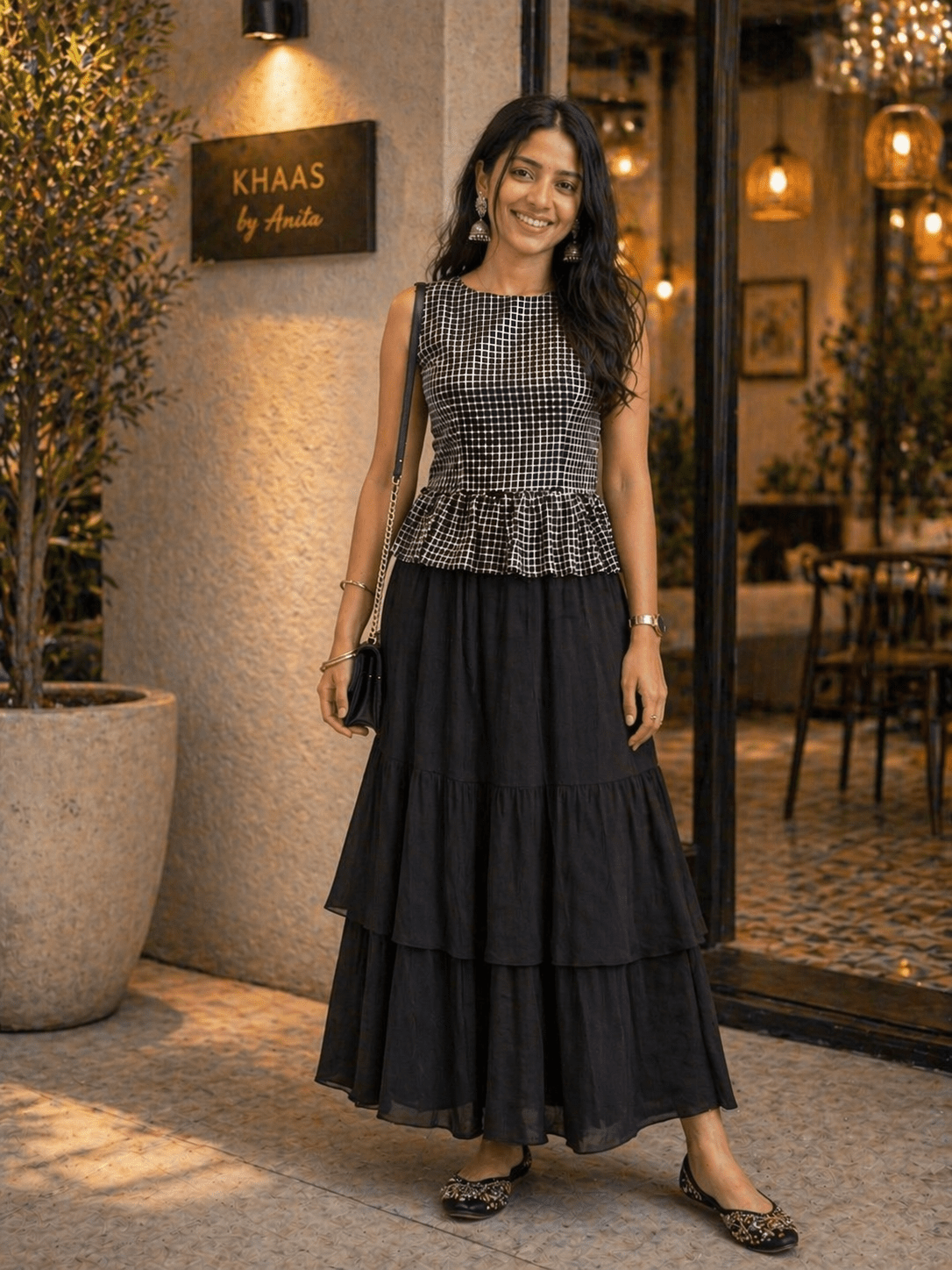 Monochrome Muse Peplum Top - THISA