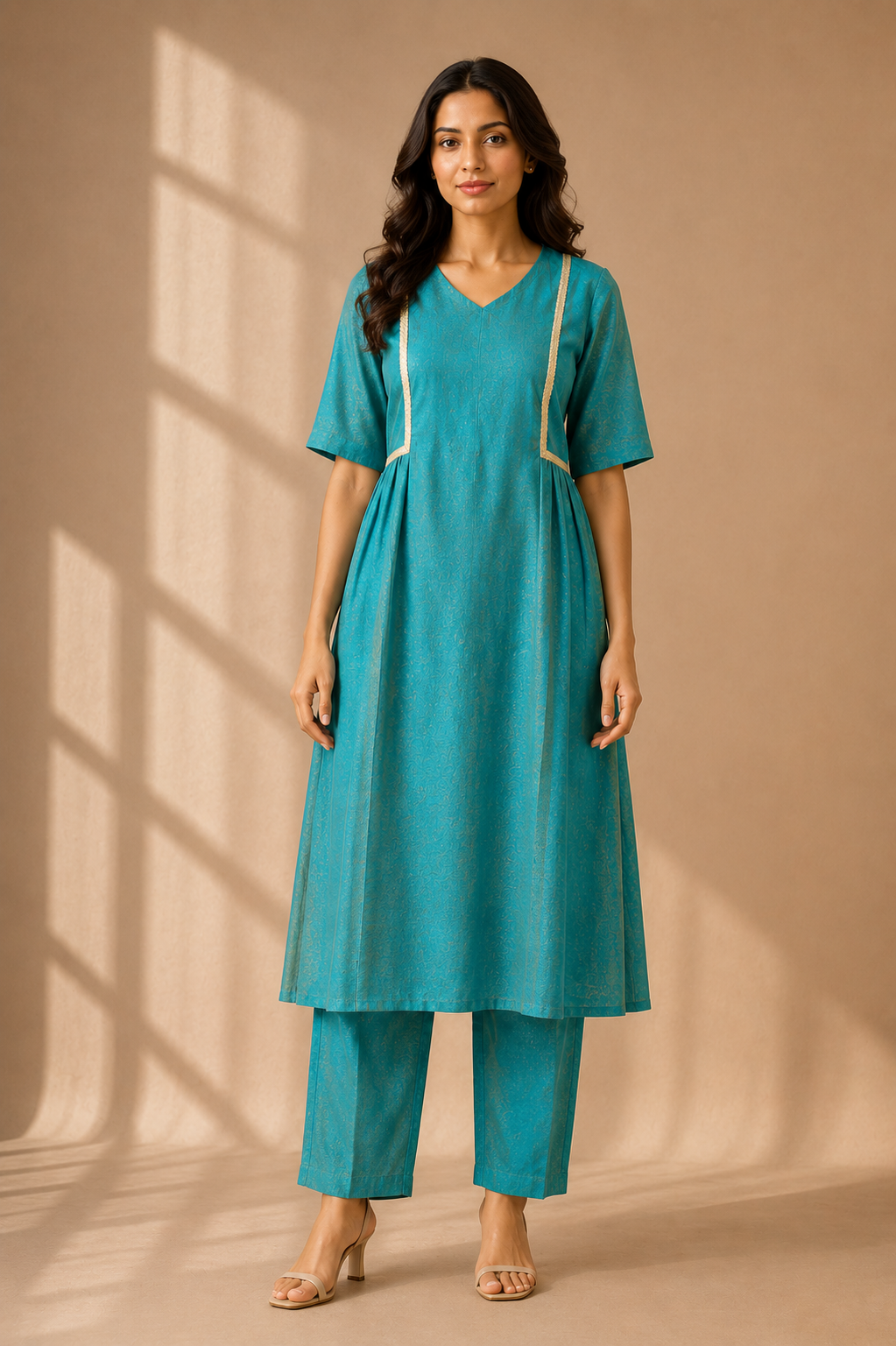 Saanvika Teal Grace Kurta Set