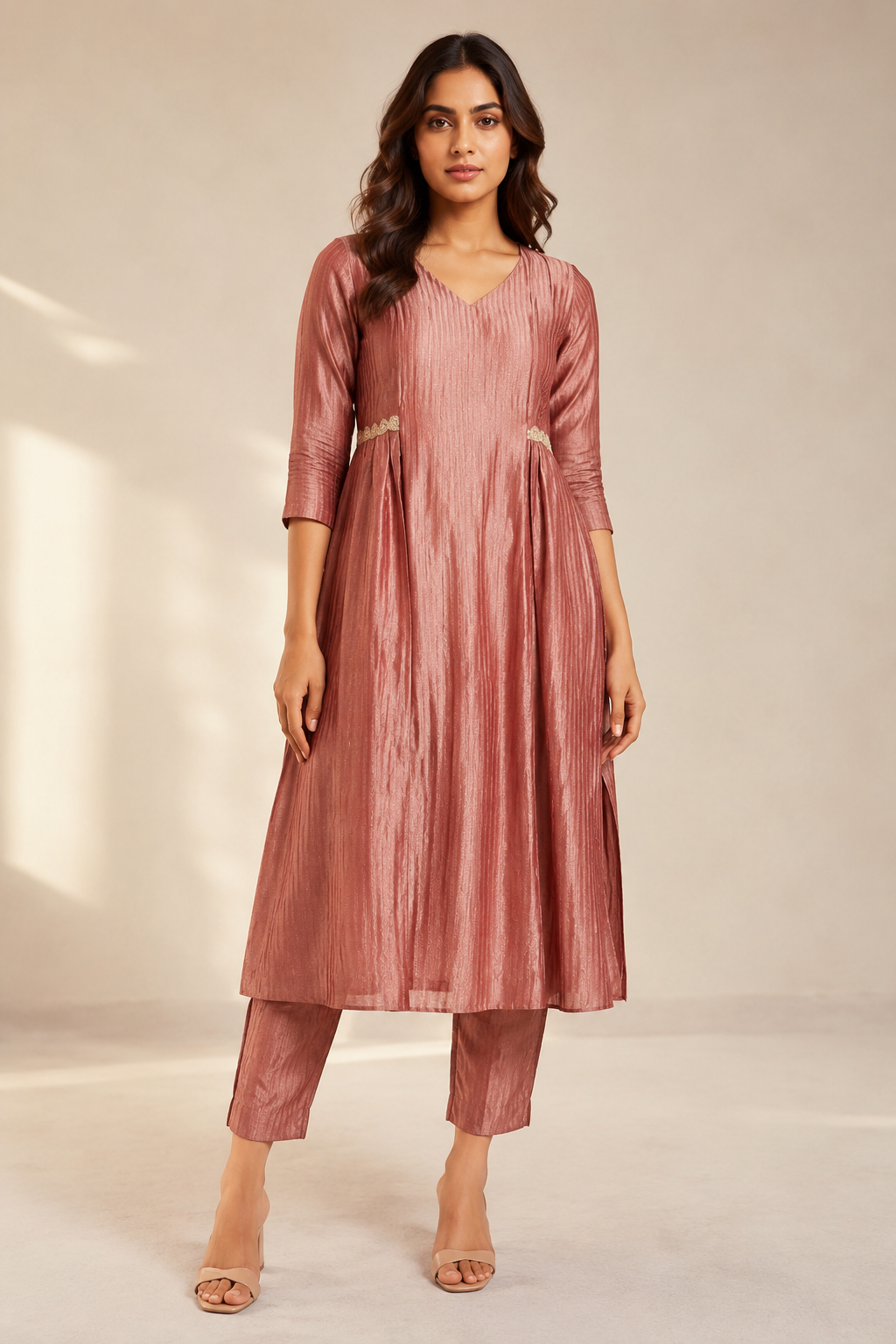 Rithika Rosewood Blush Kurta Set