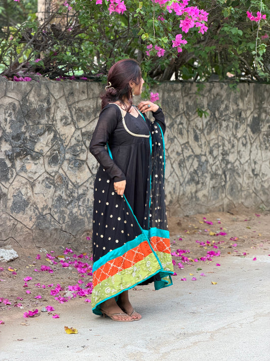 Samyuktha Royal Black Anarkali