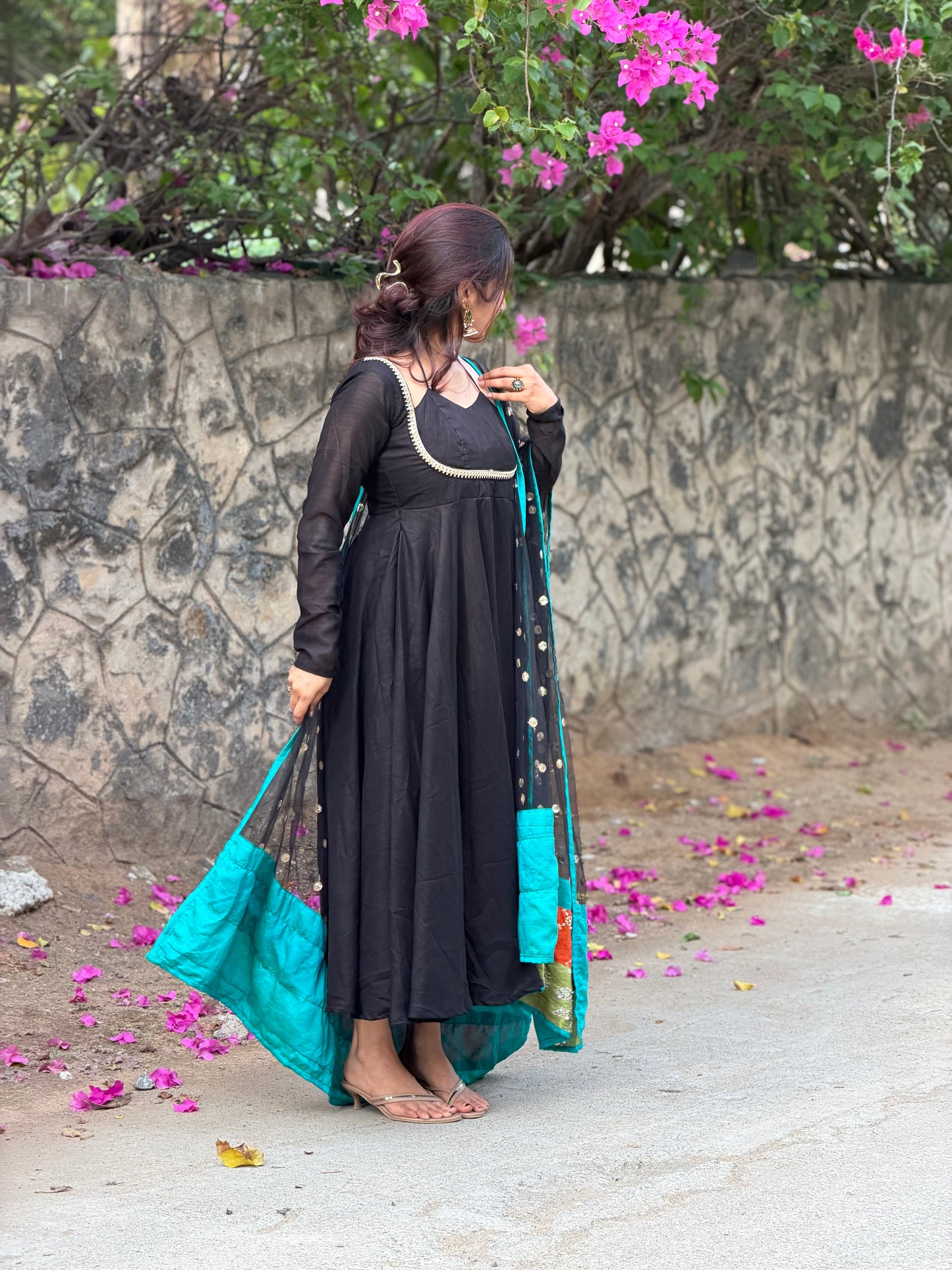 Samyuktha Royal Black Anarkali