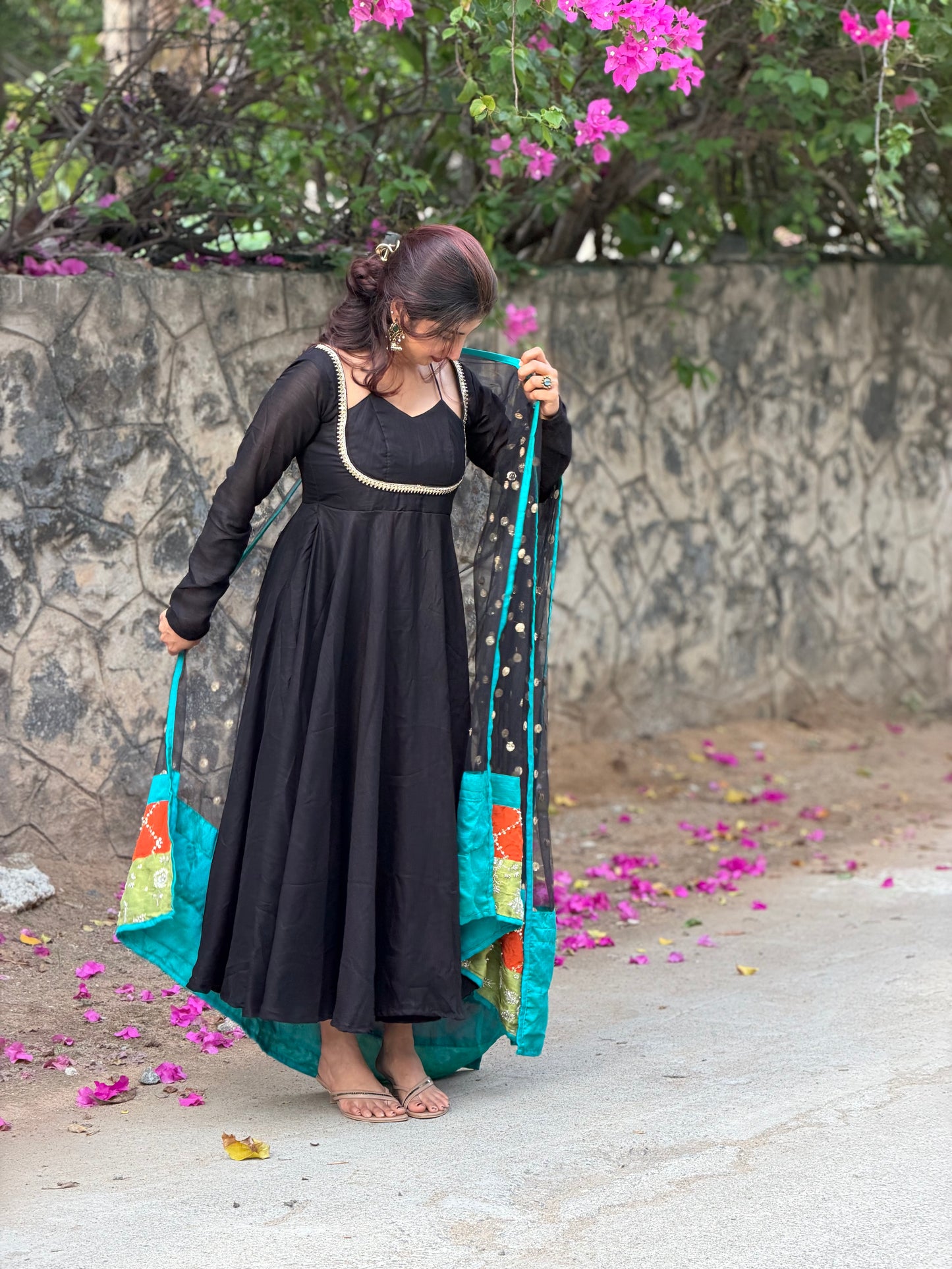 Samyuktha Royal Black Anarkali