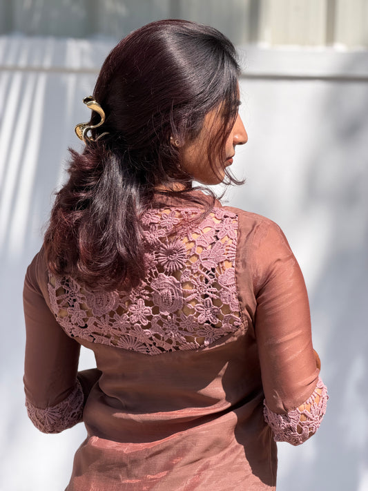 Elara Mocha Kurta - PRE ORDER (Dispatch in 15 business days)