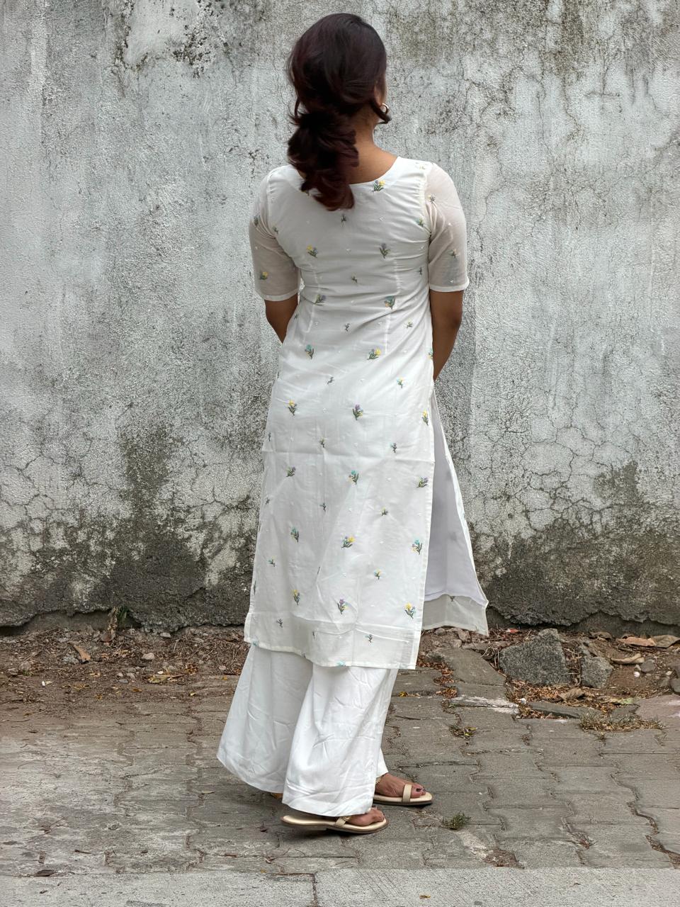 Ivory Meadow Embroidered Kurta