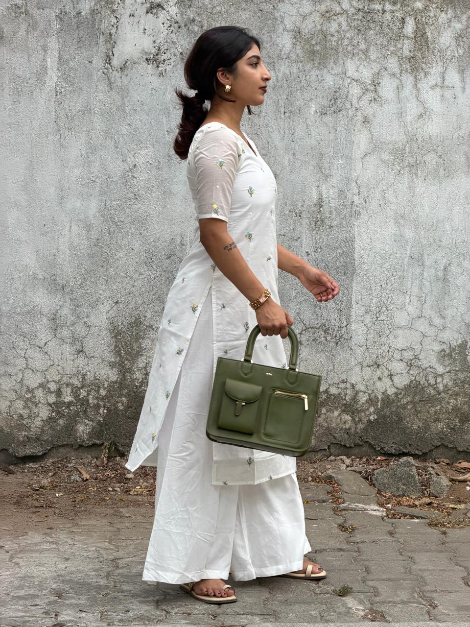 Ivory Meadow Embroidered Kurta
