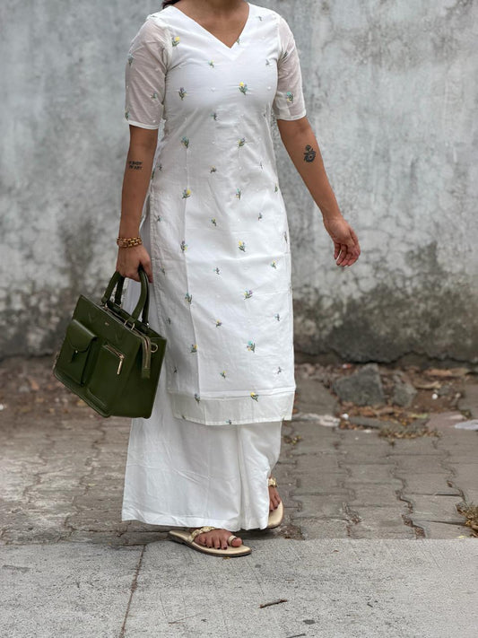 Ivory Meadow Embroidered Kurta