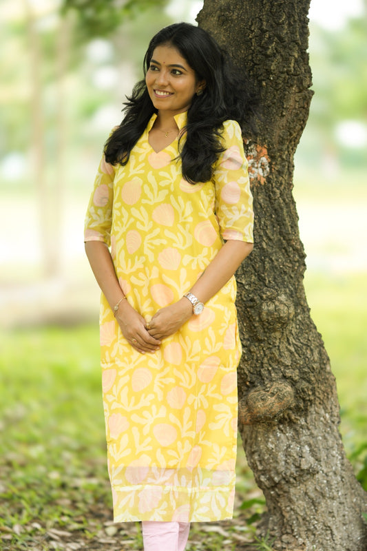 Ira Lemon Meadow Kurta