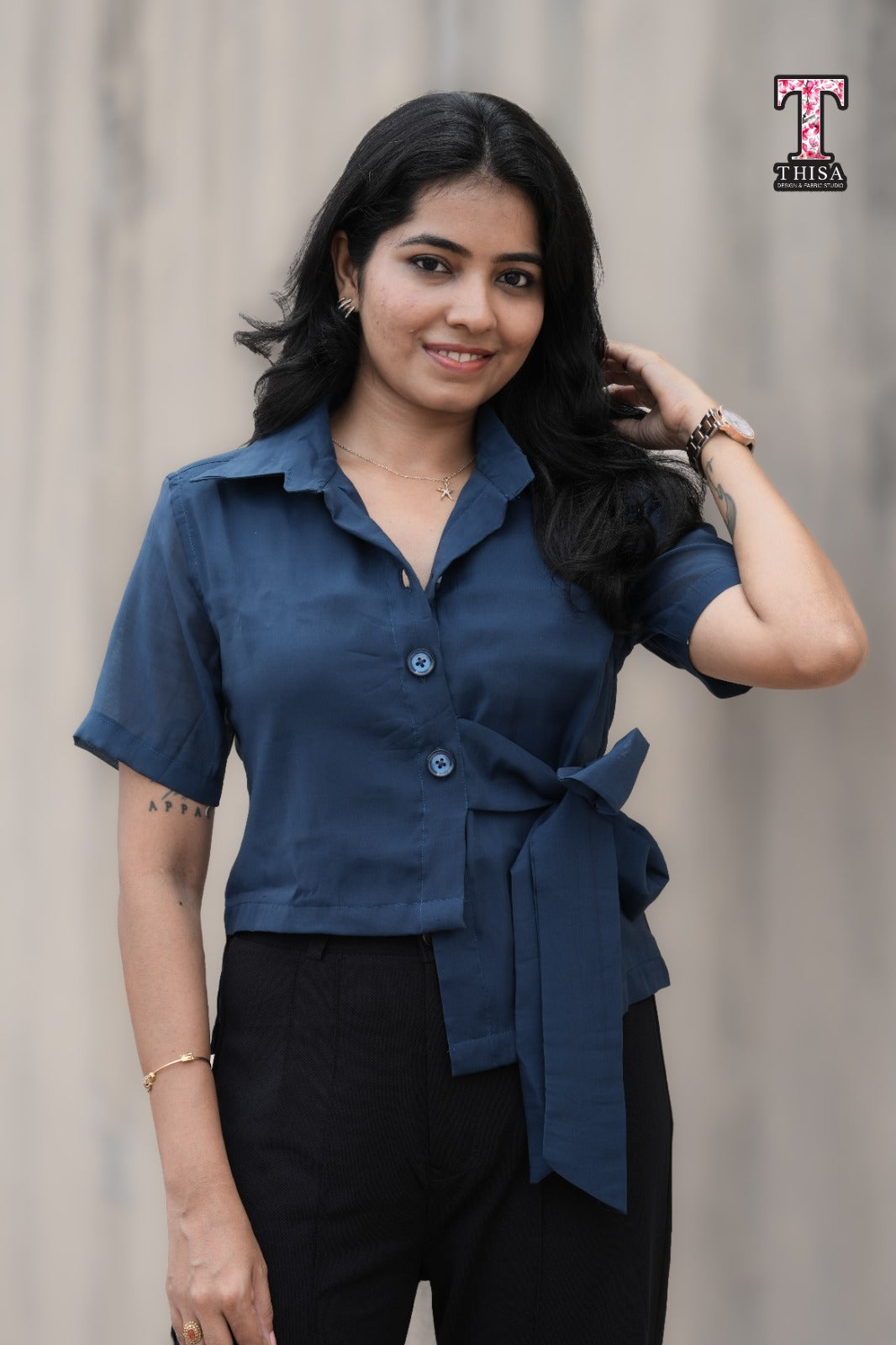 MIRA - Midnight Blue Top