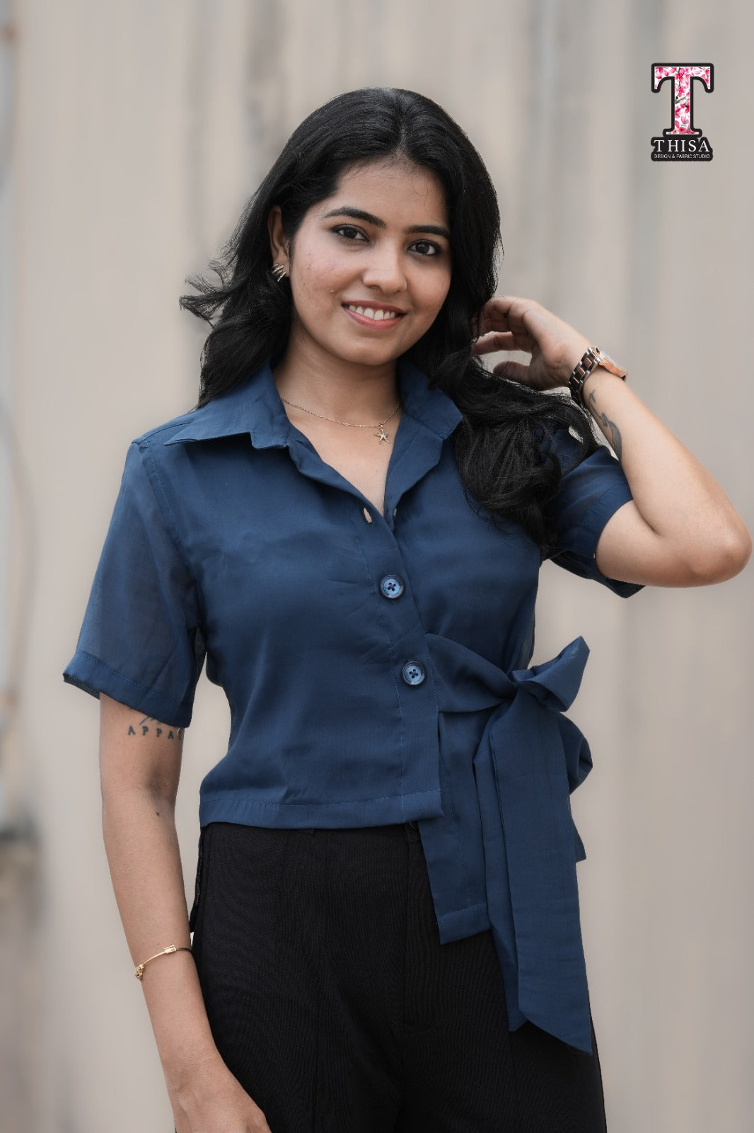 MIRA - Midnight Blue Top