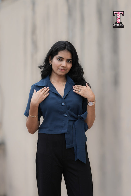 MIRA - Midnight Blue Top