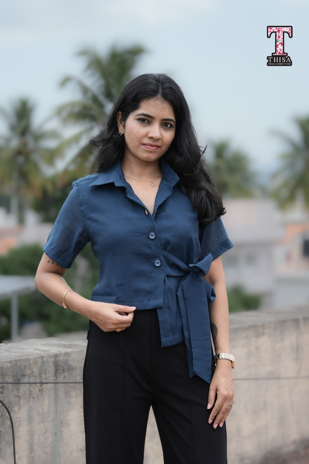 MIRA - Midnight Blue Top