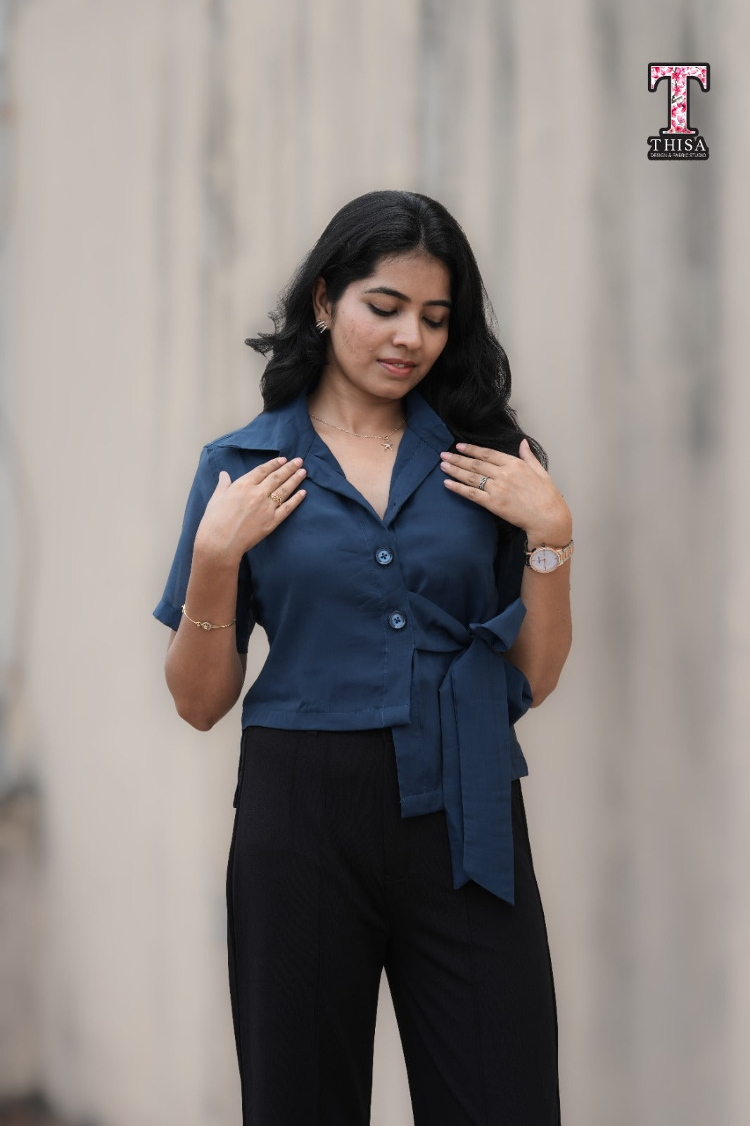 MIRA - Midnight Blue Top