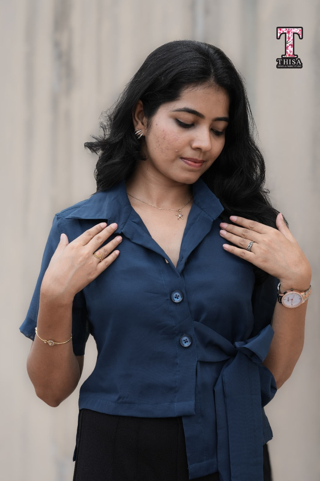 MIRA - Midnight Blue Top