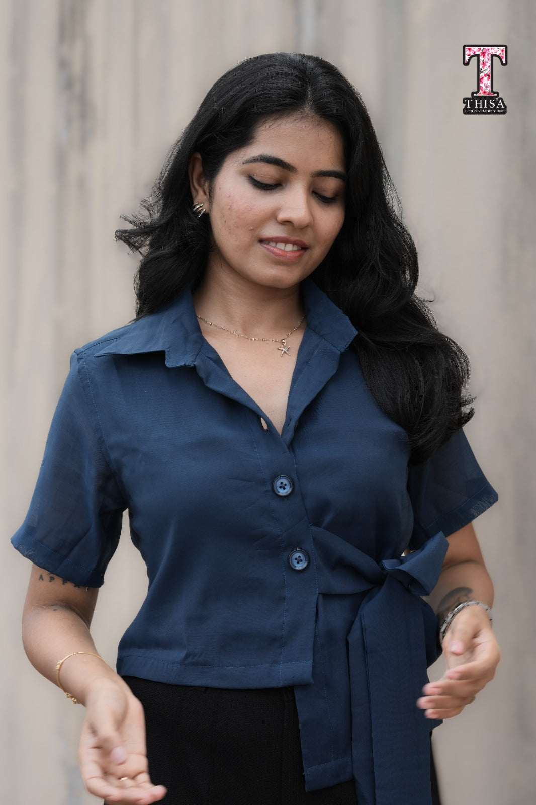 MIRA - Midnight Blue Top