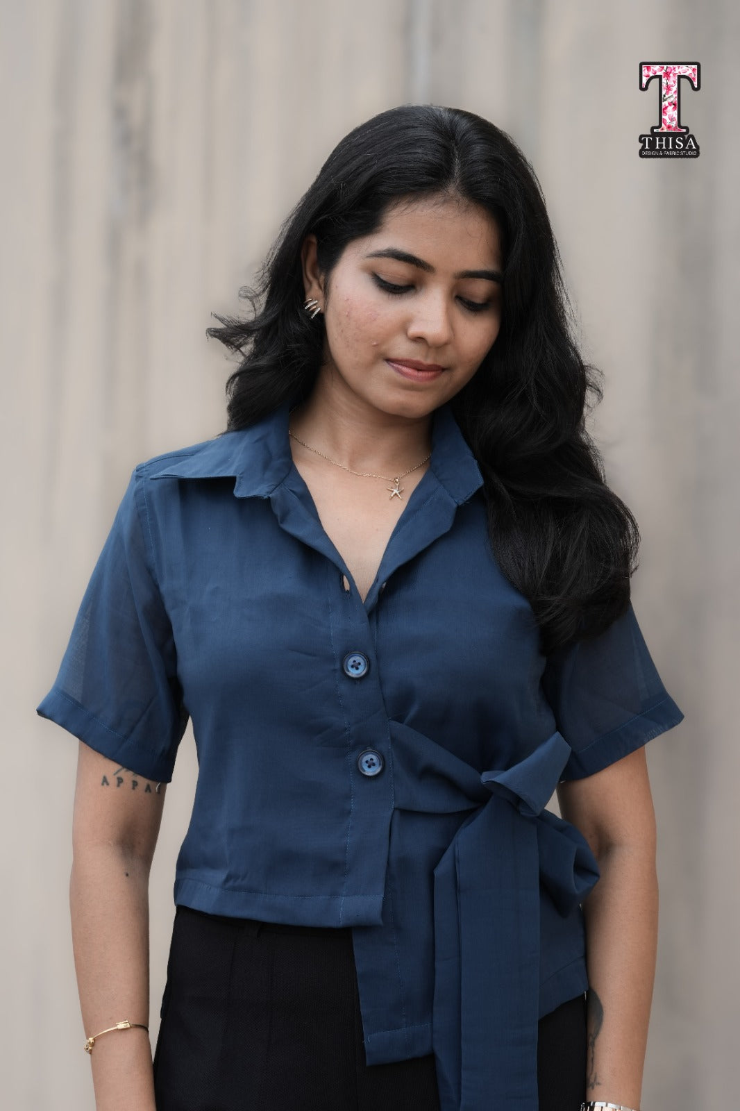 MIRA - Midnight Blue Top