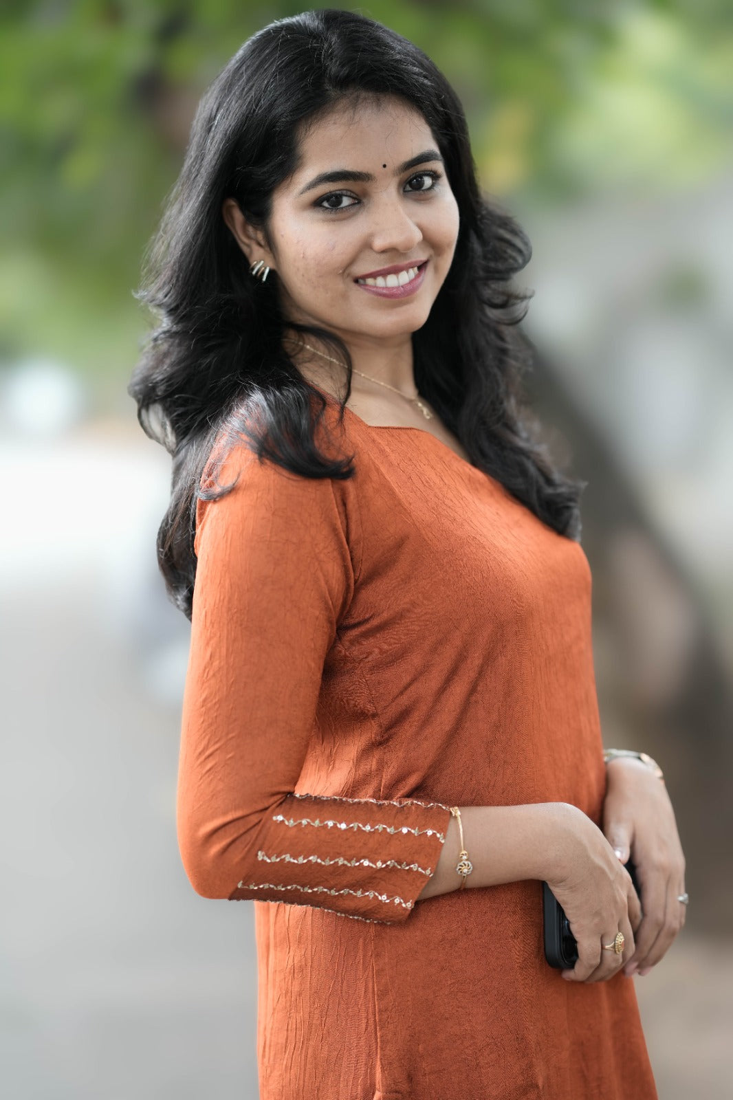 Zara - Rust orange kurta