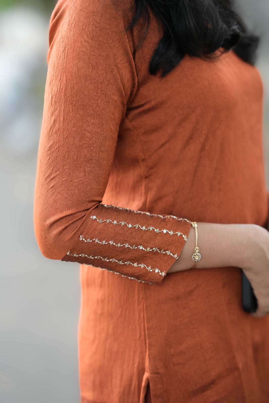 Zara - Rust orange kurta