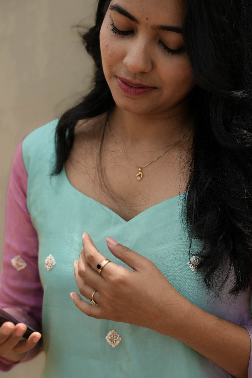 Aarika Mint Blush Kurta