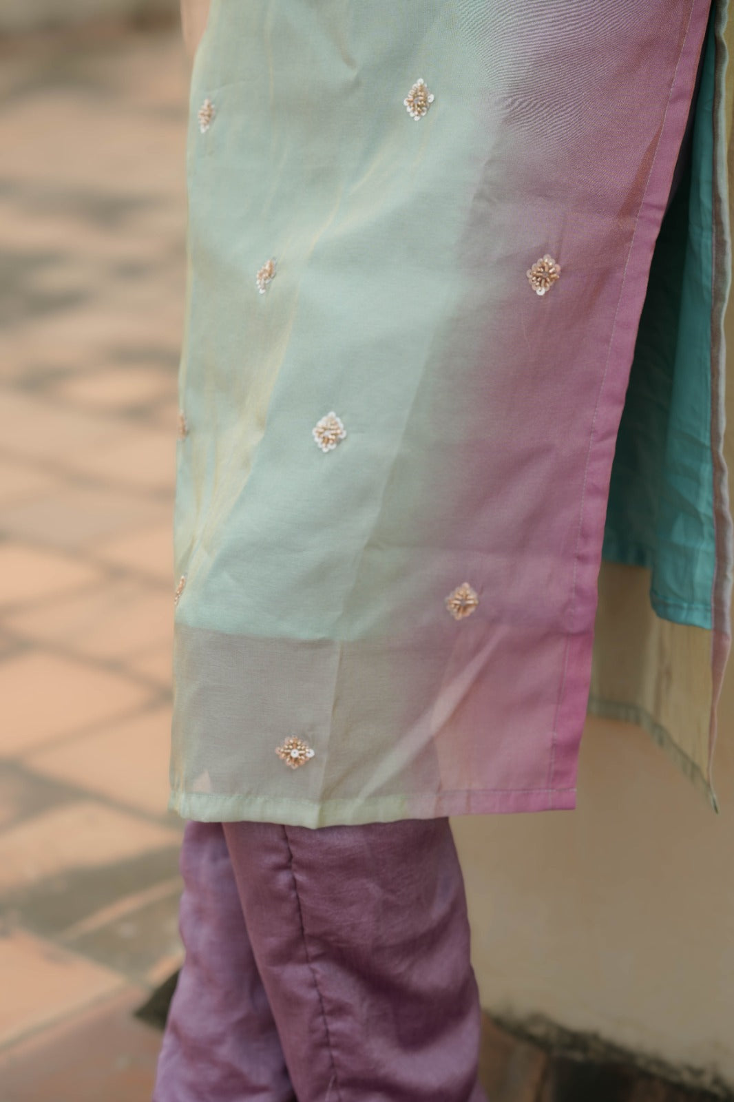 Aarika Mint Blush Kurta