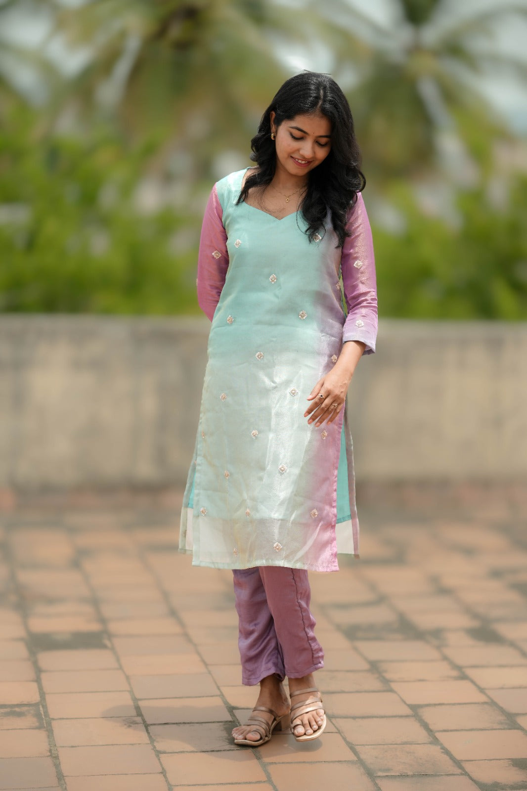 Aarika Mint Blush Kurta
