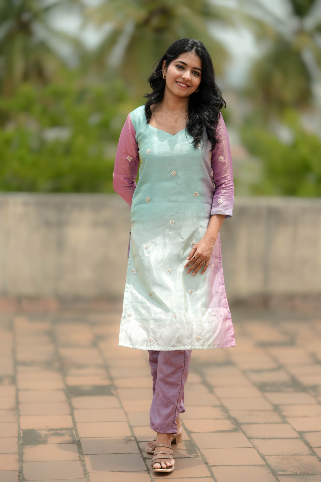 Aarika Mint Blush Kurta