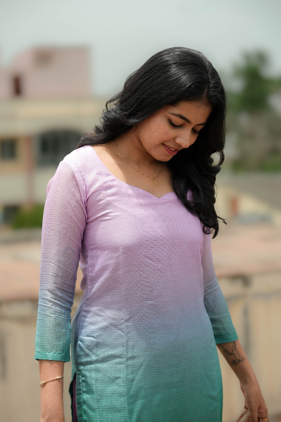 Meher Aqua Mist Kota Kurta