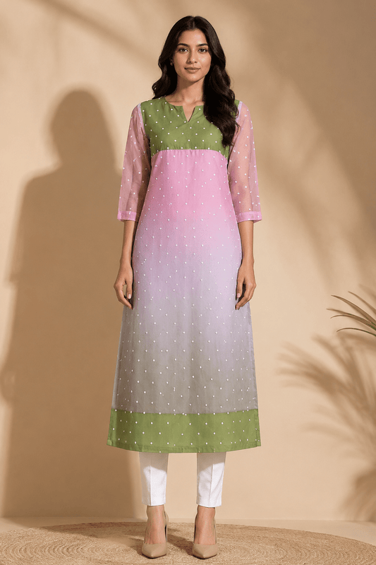 Aaira Blush Meadow Kurta - THISA