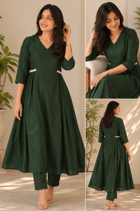 Eshana Emerald Grace Kurta Set - THISA