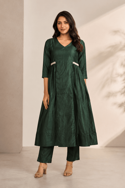 Eshana Emerald Grace Kurta Set - THISA