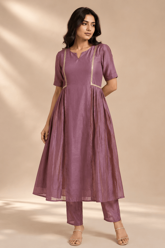 Lekha Mauve Mist Kurta Set - THISA