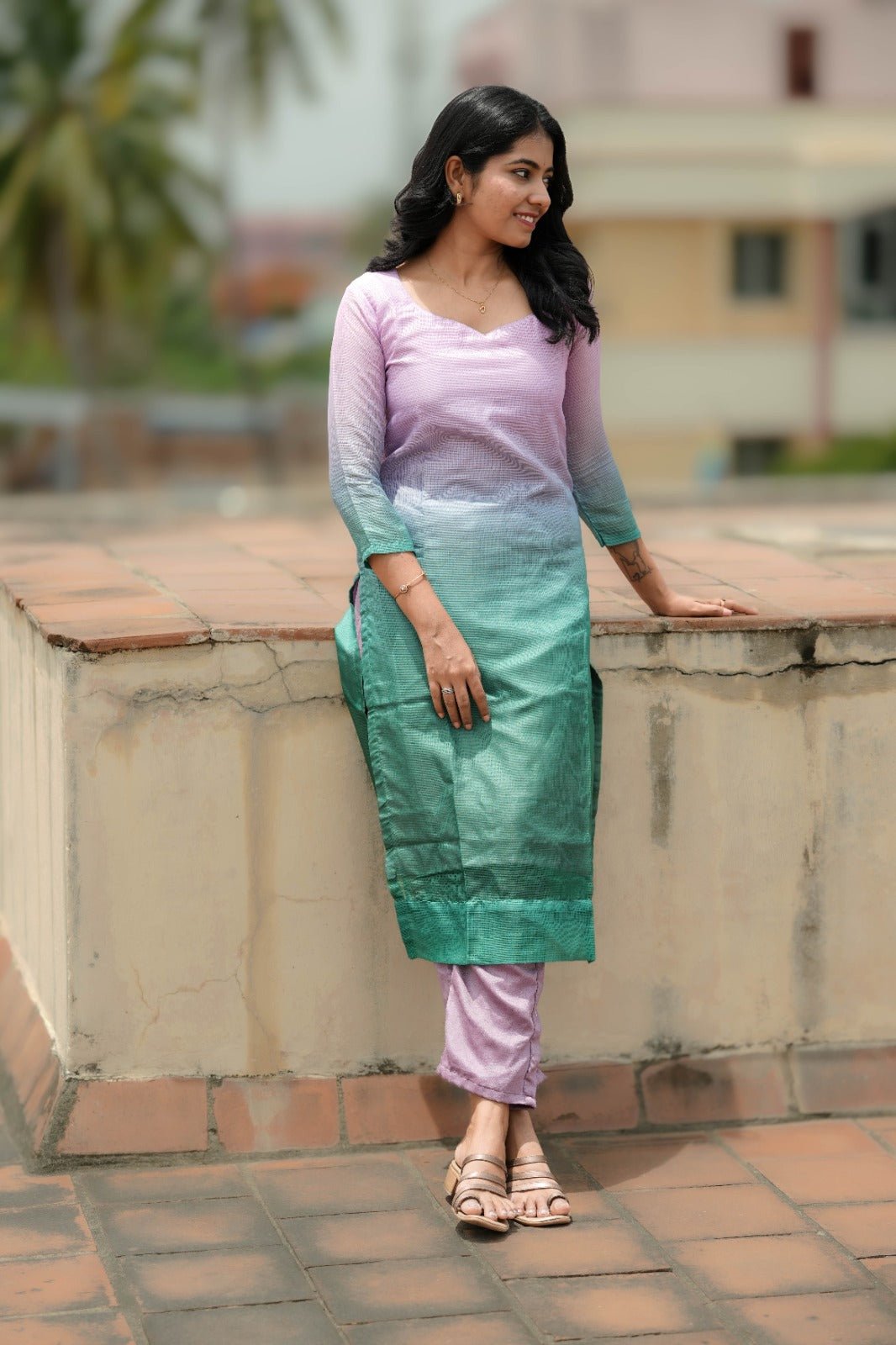 Meher Aqua Mist Kota Kurta - THISA