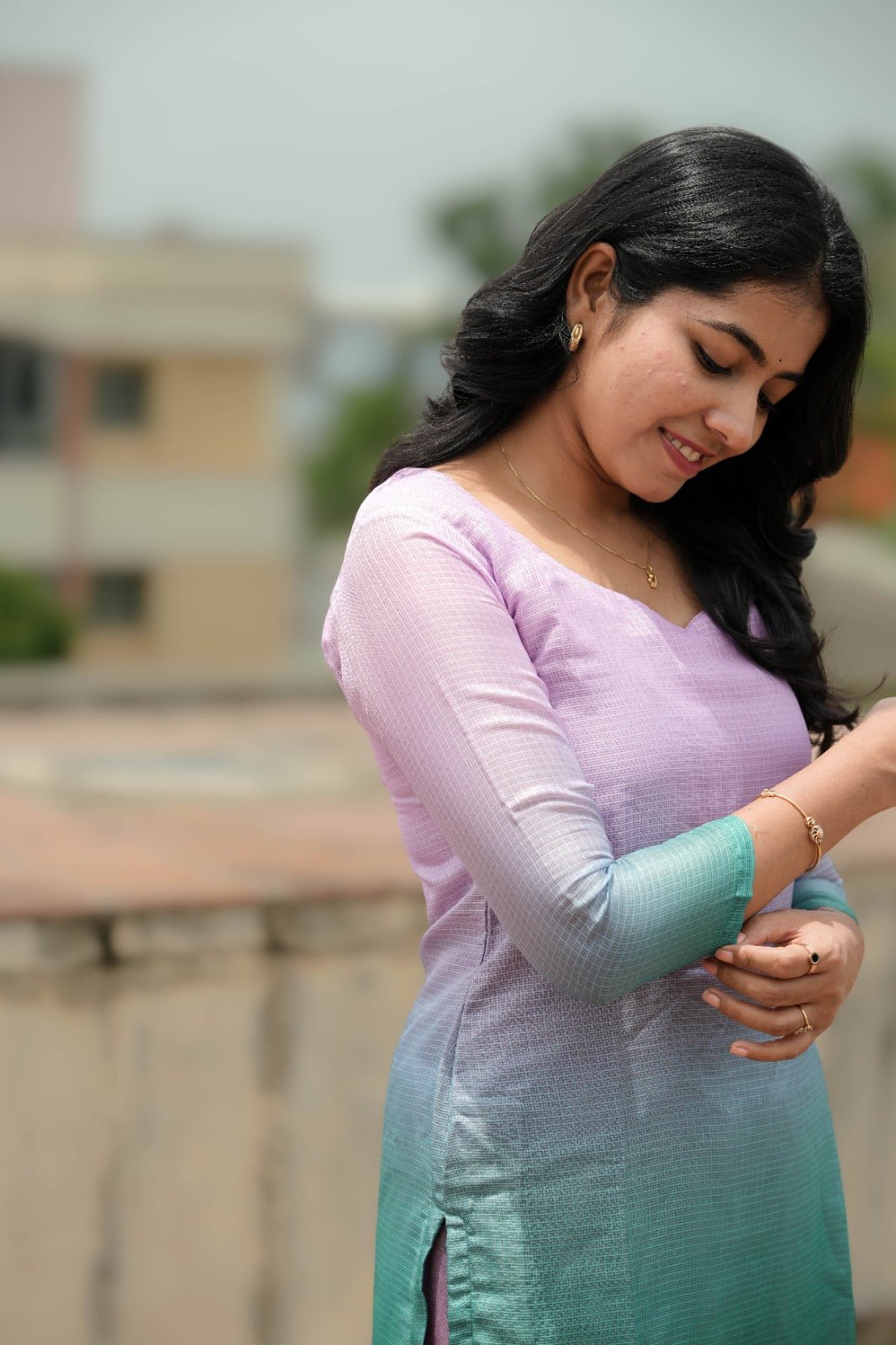 Meher Aqua Mist Kota Kurta - THISA