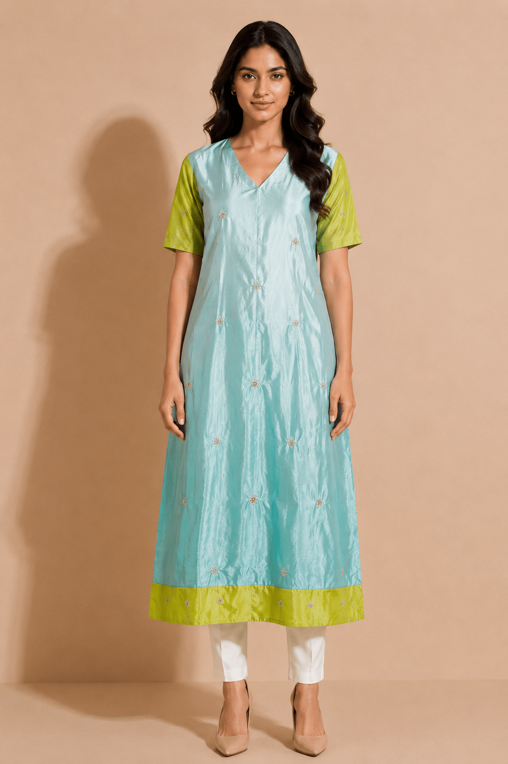 Mira Aqua Bloom Kurta - THISA