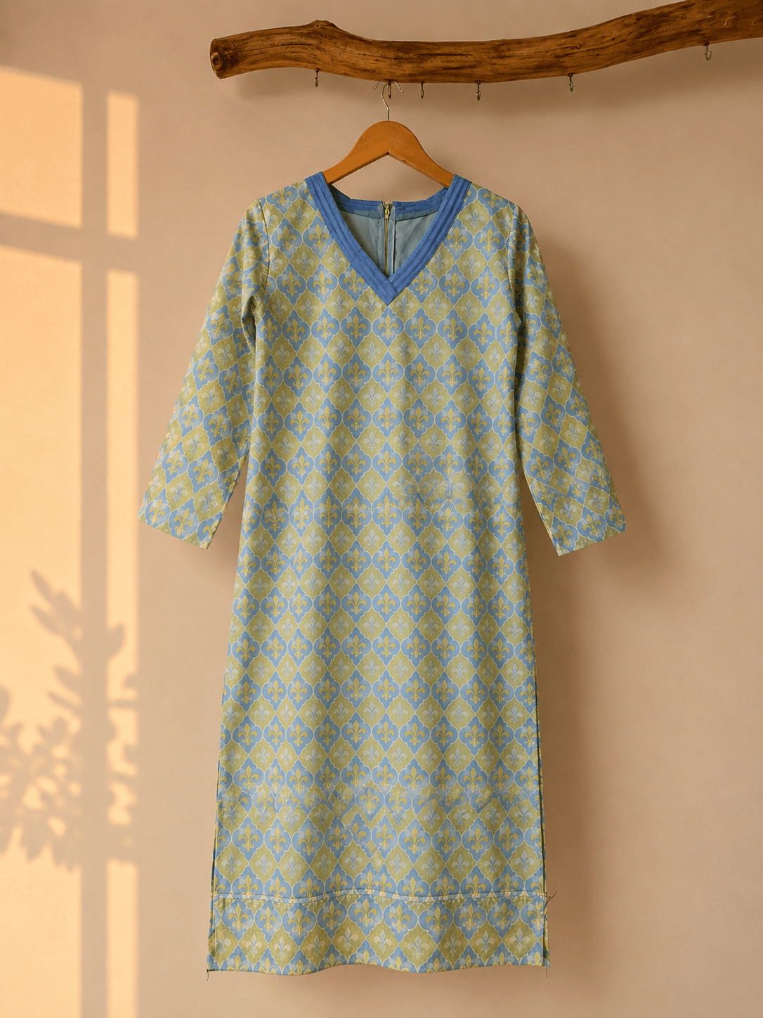 Mira Sage Mosaic Kurta - THISA