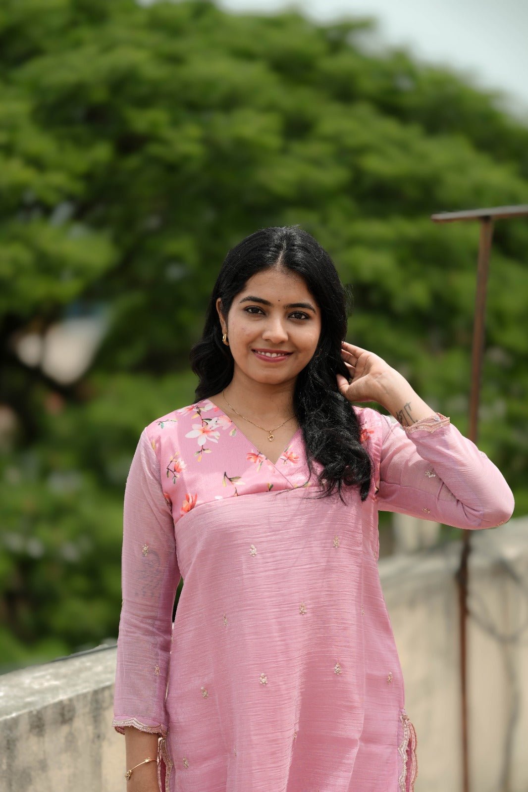 Nila - Pink Bloom Kurta - THISA