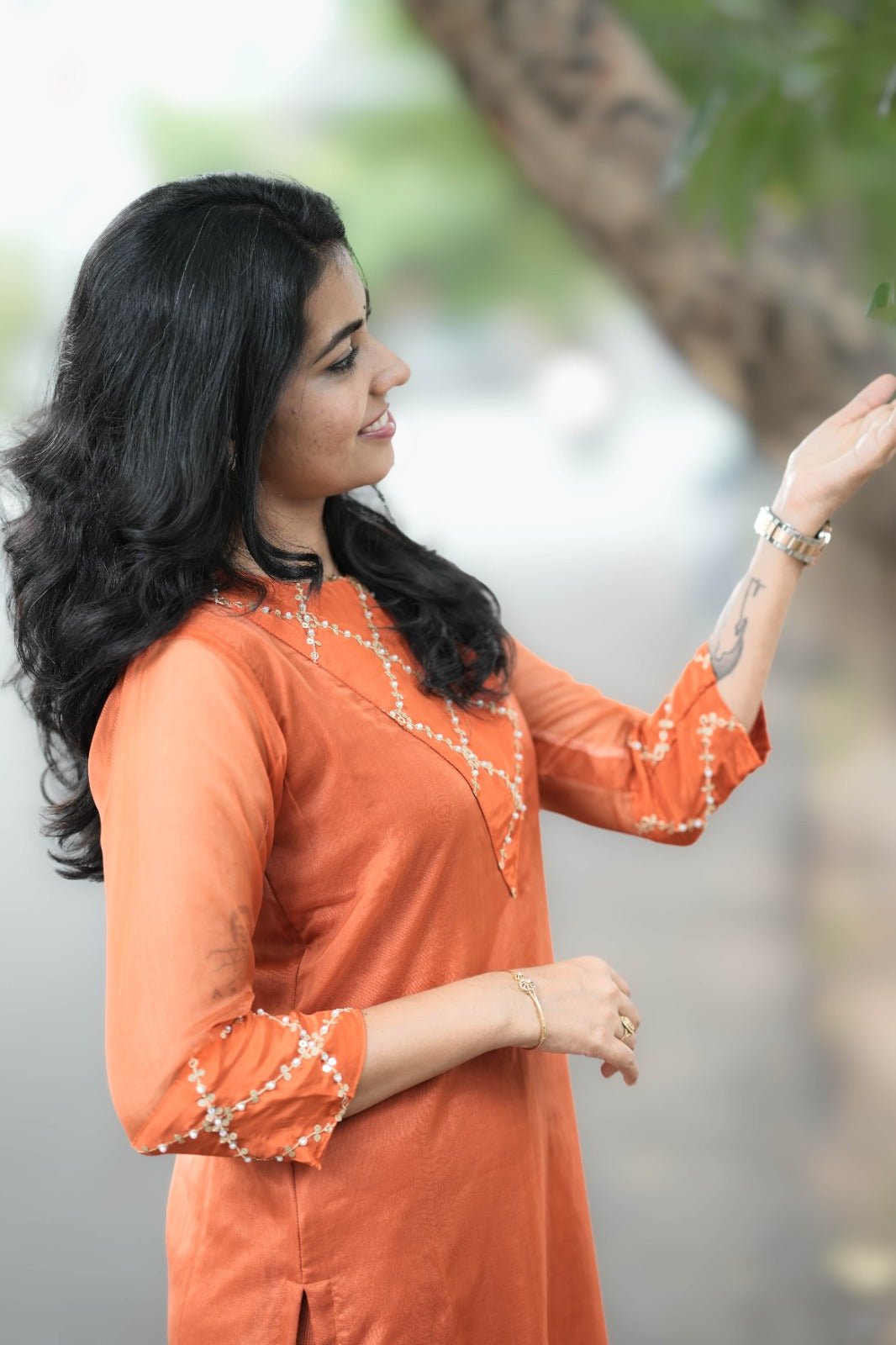 Sharvika Sunset Glow Organza Kurta - THISA