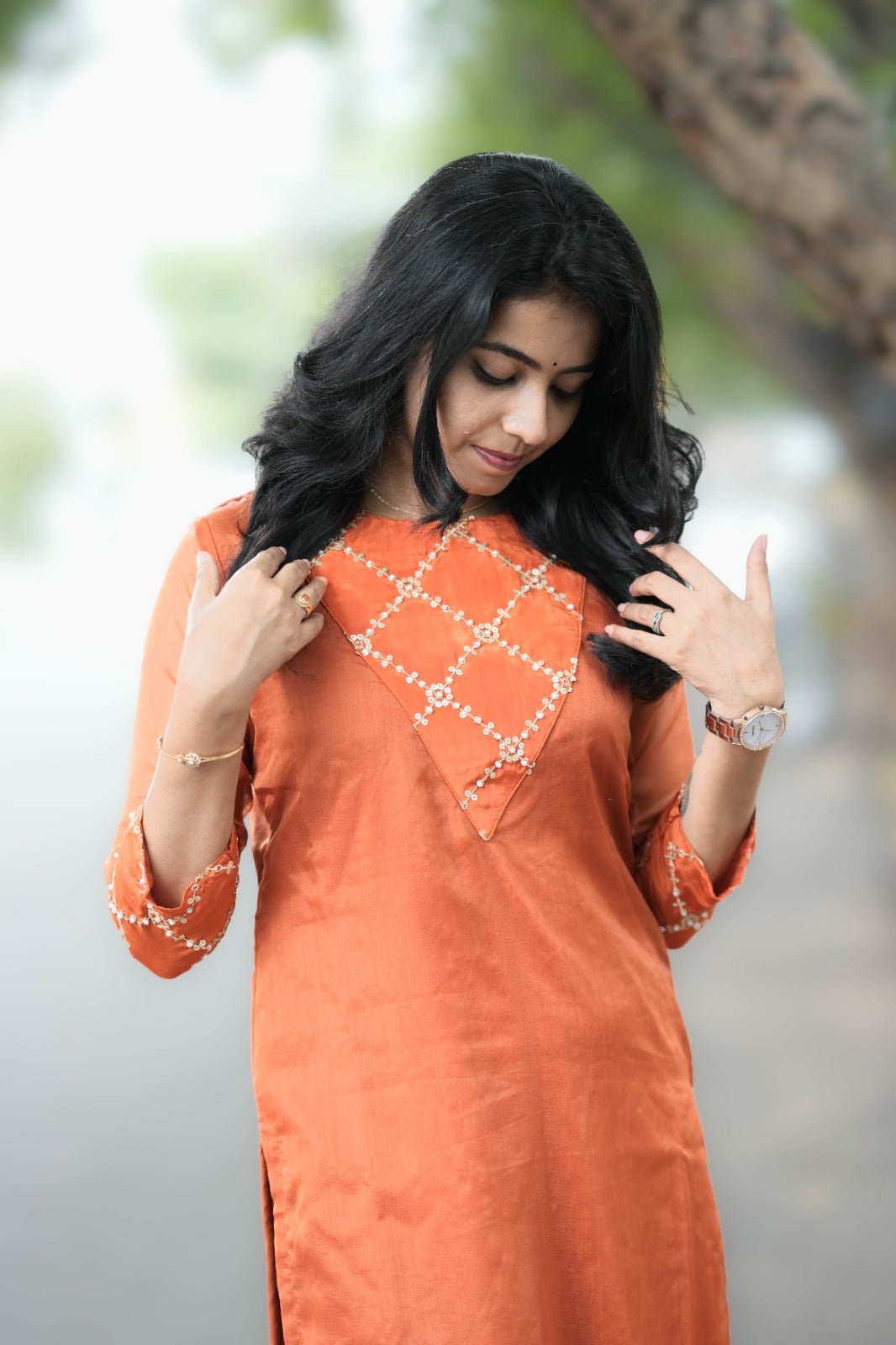 Sharvika Sunset Glow Organza Kurta - THISA