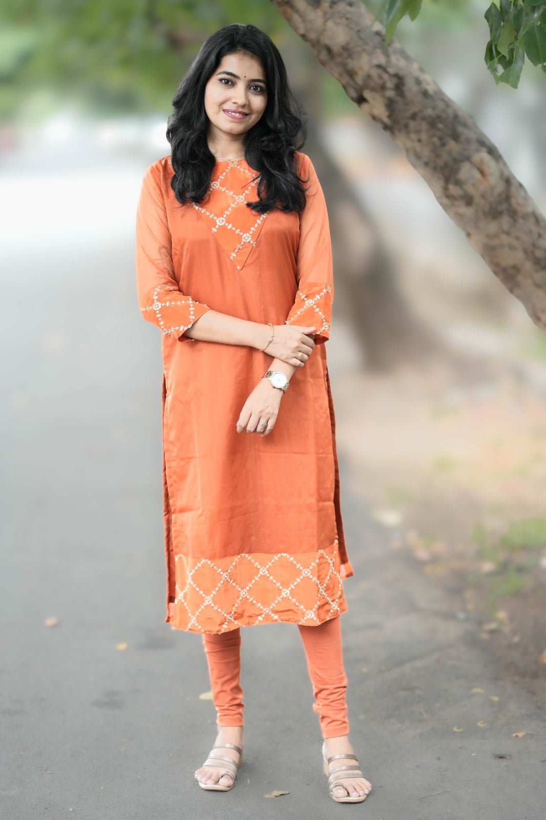 Sharvika Sunset Glow Organza Kurta - THISA