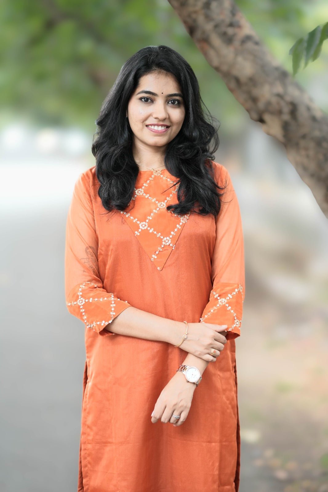Sharvika Sunset Glow Organza Kurta - THISA