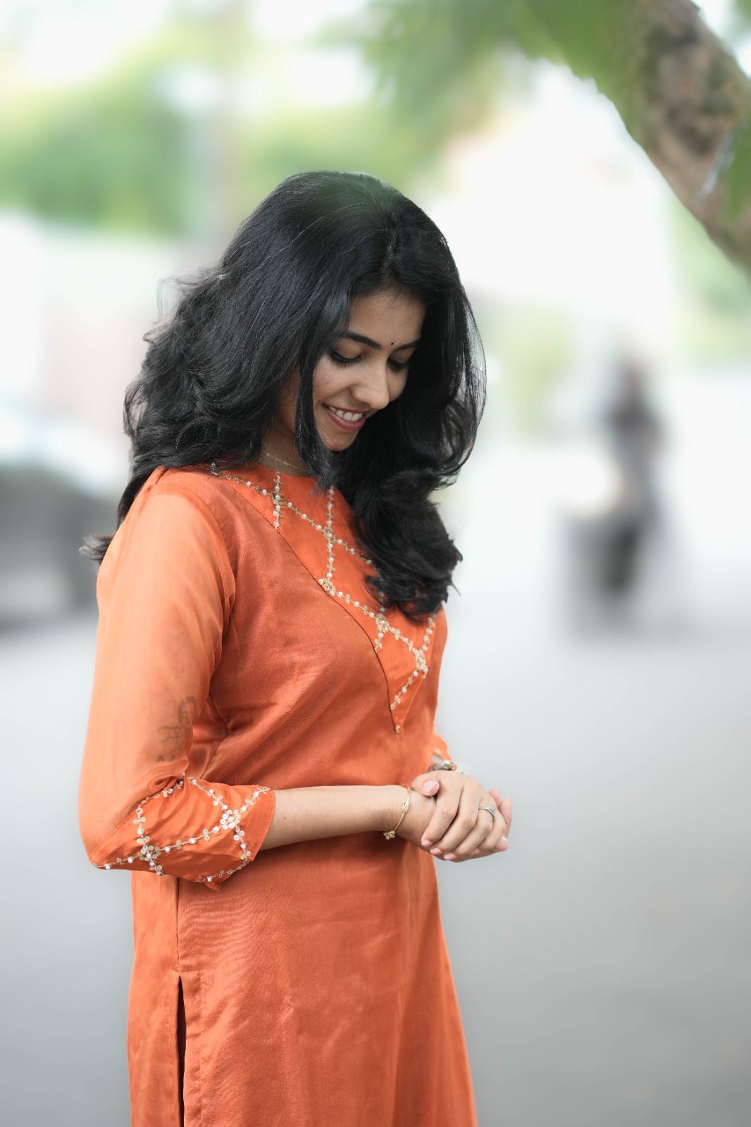 Sharvika Sunset Glow Organza Kurta - THISA