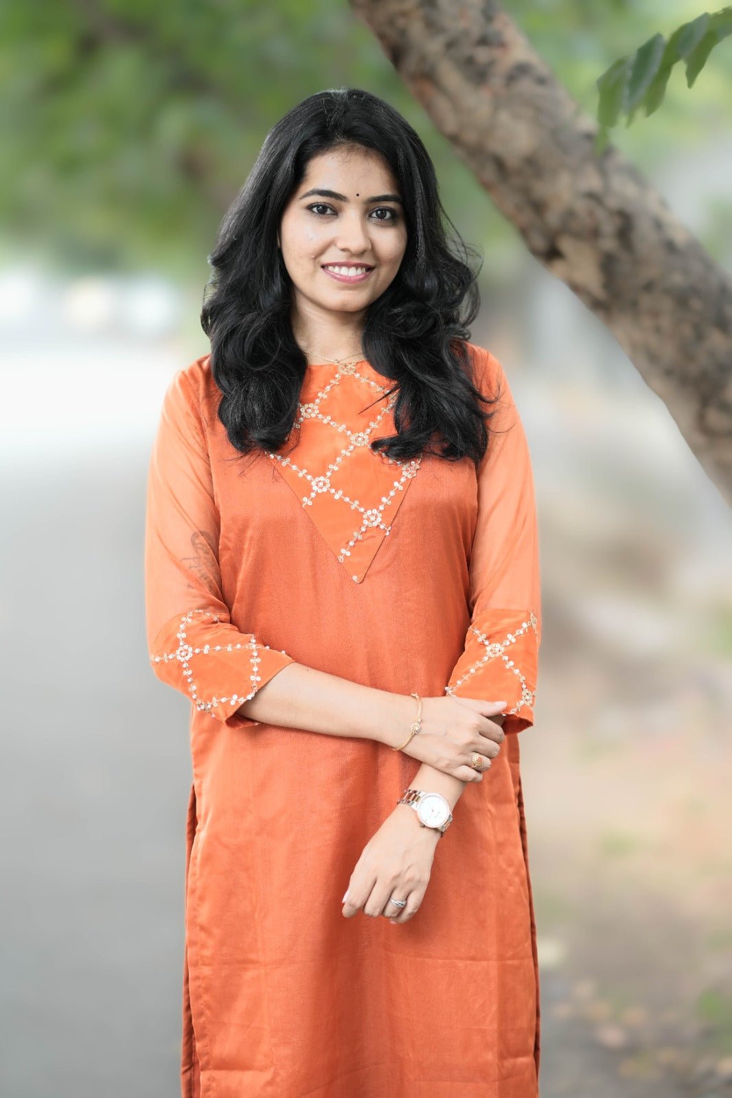 Sharvika Sunset Glow Organza Kurta - THISA