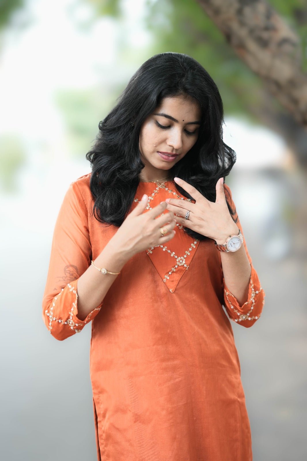 Sharvika Sunset Glow Organza Kurta - THISA