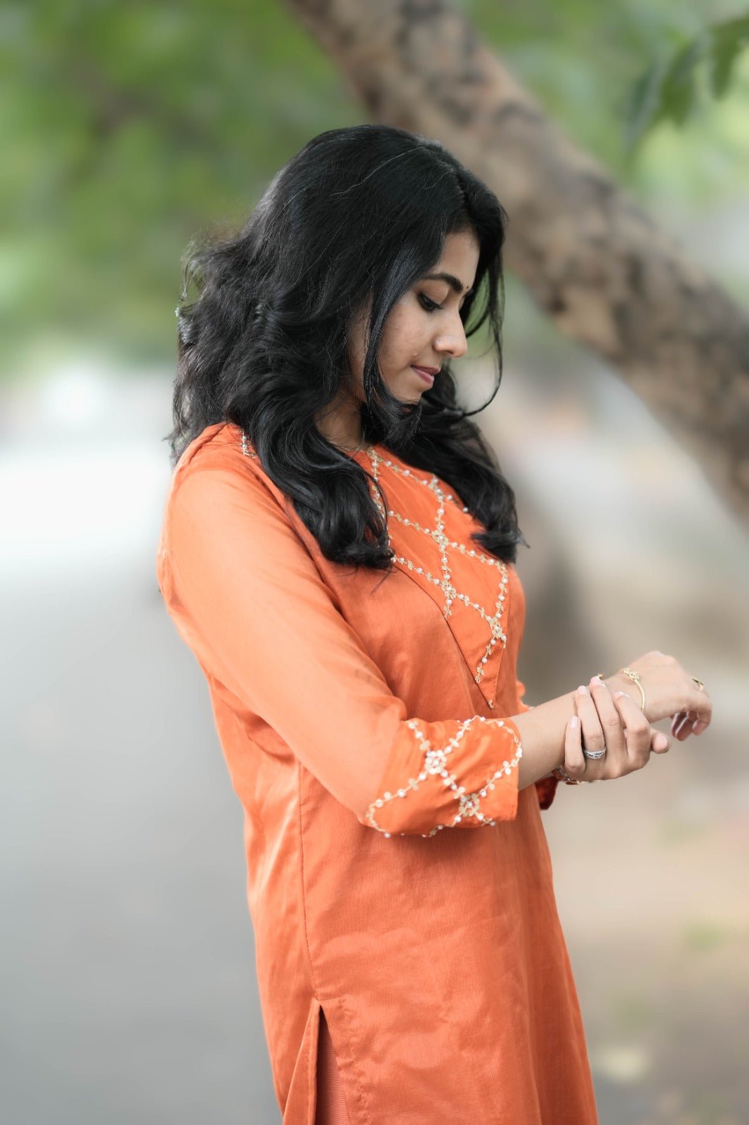 Sharvika Sunset Glow Organza Kurta - THISA